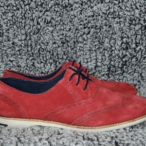 Johnston Murphy Shoes Red Suede Wingtips Women Size 7.5